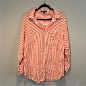 Women's Pink Striped Button Down Shirt